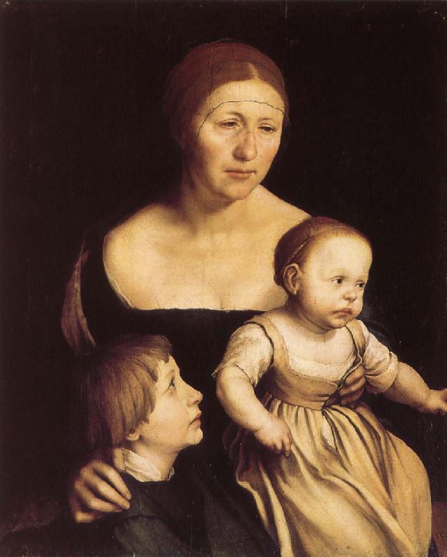 Hans Holbein Konstnarens with wife Katherine and Philipp oil painting image